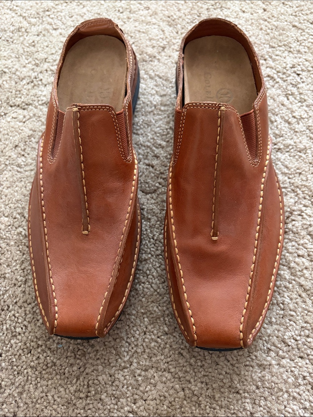 Cole Haan Men’s Chestnut Brown Leather Slip-On Mule Shoes Size 8M